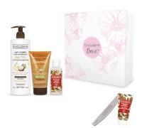 EVOLUDERM - Coffret Cadeau Corps Argan - 3 produits + Crème Mains OFFERTE - Végan - Made in France - Idée Cadeau - Idéal cadeau de Noël, Anniversaire, Fête des Mères (Flower)