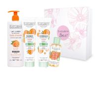 EVOLUDERM - Coffret Cadeau Visage & Corps 100% Carotte - 4 produits - Ingrédients d’Origine Naturelle - Végan - Fabrication Française - (Flower)