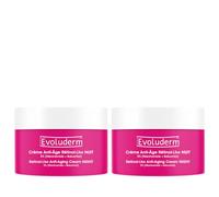 EVOLUDERM - Crème Anti-Âge Nuit Rétinol-Like - 50ml - Lot de 2 x 50ml - 95% d'Ingrédients d'Origine Naturelle - Végan