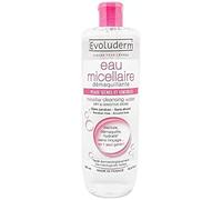 EVOLUDERM - Eau Micellaire Démaquillante Peaux Sèches & Sensibles - 500 ml - 93% d'Origine Naturelle - Végan - Fabrication Française