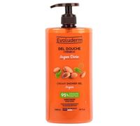 EVOLUDERM - Gel Douche Crémeux Argan Divin - 1000 ml - 95% d'Origine Naturelle - Végan - Fabrication Française