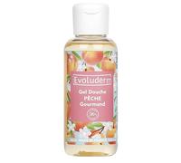 EVOLUDERM - Gel Douche Pêche Gourmand - 100 ml - 96% d'Origine Naturelle - Végan - Fabrication Française