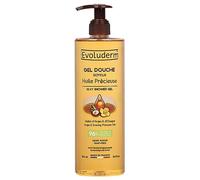 EVOLUDERM - Gel Douche Soyeux Huile Précieuse - 500 ml - 96% d’Origine Naturelle - Végan - Fabrication Française