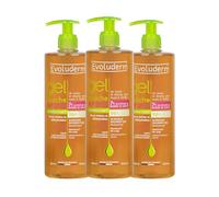 EVOLUDERM - Gel Douche Surgras Hydratant - 500 ml - 96% d’Origine Naturelle - Végan - Fabrication Française - Lot de 3 x 500 ml