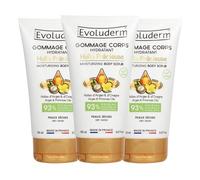 EVOLUDERM - Gommage Corps Hydratant Huile Précieuse - 150 ml - 93% d’Origine Naturelle - Végan - Fabrication Française - Lot de 3 x 150 ml