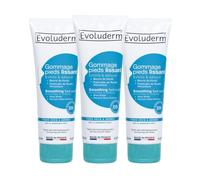 EVOLUDERM - Gommage Pieds Lissant - 125 ml - Ingrédients d'Origine Naturelle - Végan - Fabrication Française - Lot de 3 x 125 ml