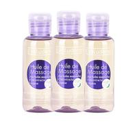 EVOLUDERM - Huile de Massage aux Huiles Essentielles - 100 ml - 98.8% d’Origine Naturelle - Végan - Fabrication Française - Lot de 3 x 100 ml