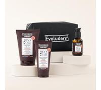 EVOLUDERM - Kit Soin Visage Homme - 3 produits - Ingrédients d'Origine Naturelle - Végan - Idées Cadeaux Homme, Noel, Fête des Pères, Anniversaire, Saint Valentin