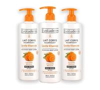 EVOLUDERM - Lait Corps Nourrissant Carotte Vitaminée - 500 ml - Ingrédients d'Origine Naturelle - Végan - Fabrication Française - Lot de 3 x 500 ml