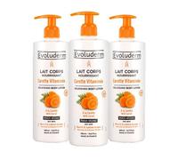 EVOLUDERM - Lot de 3 Laits Corps Carotte Vitaminée - 3x500ml - Ingrédients d'Origine Naturelle