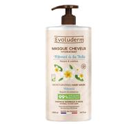 EVOLUDERM - Masque Cheveux Hydratant Monoï à la Folie - 1000ml - 99% Ingrédients d'Origine Naturelle - Cheveux Normaux