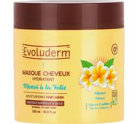 EVOLUDERM - Masque Cheveux Hydratant Monoï à la Folie - 500 ml - 99% d'Origine Naturelle - Végan - Fabrication Française