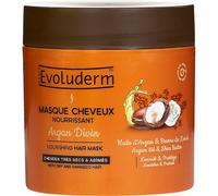 EVOLUDERM - Masque Cheveux Nourrissant Argan Divin - 500 ml - 99% d'Origine Naturelle - Végan - Fabrication Française