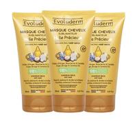EVOLUDERM - Masque Cheveux Sublimateur Huile Précieuse - 150 ml - 98% d'Origine Naturelle - Fabrication Française - Lot de 3 x 150 ml