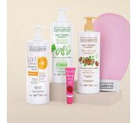 EVOLUDERM - Offre 3 Laits Corps + Baume à Lèvres + Cadeau Offert - Ingrédients d'Origine Naturelle - Végan