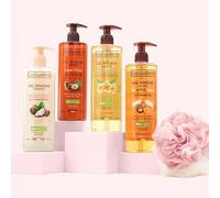 EVOLUDERM - Offre 4 Gels Douche 500ml + Un cadeau Offert - Gel Douche Monoi - Argan - Karité - Huile Précieuse - Ingrédients Naturels - Made In France