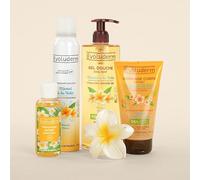 EVOLUDERM - Offre Découverte Monoï à la Folie - 1 Gel Douche 500ml + 1 Gommage Corps 150ml + 1 Déodorant 200ml + 1 Shampoing 100ml + 1 Pince Offerte - Ingrédients d'Origine Naturelle- Made In France