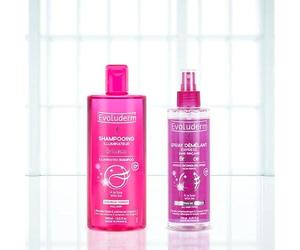 EVOLUDERM - Routine Duo Cheveux Brillance - Soins Cheveux - Shampoing Illuminateur - Spray Démêlant Express - Ingrédients d'Origine Naturelle - Fabrication Française