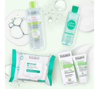 EVOLUDERM - Routine Instant Fraîcheur Peaux Mixtes à Grasses : 1 Lotion Tonique Purifiante 250ml + 1 Eau Micellaire Démaquillante 500ml + 25 Lingettes Démaquillantes + 1 Soin de Jour Hydratant 50ml
