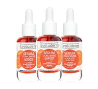 EVOLUDERM - Sérum Concentré Bonne Mine Carotte - 99% d'Ingrédients d'Origine Naturelle - Végan - Fabrication Française - Lot de 3 x 30ml