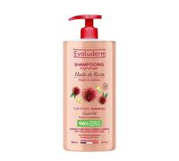 EVOLUDERM - Shampoing Fortifiant Huile de Ricin - 1000ml - 96% d'Ingrédients d'Origine Naturelle