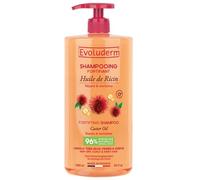 EVOLUDERM - Shampoing Fortifiant Huile de Ricin - 1000ml - 96% d'Ingrédients d'Origine Naturelle