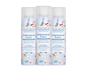 EVOLUDERM - Shampoing Sec Purifiant - 200 ml - Végan - Fabrication Française - Lot de 3 x 200 ml