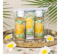 EVOLUDERM - Trousse Voyage Évasion Monoï - 1x Shampoing Monoï Hydratant 100 ml + 1x Gel Douche Monoï Exaltant 100 ml + 1x Crème Mains Monoï Hydratante 50 ml - Fabrication Française