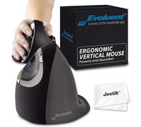 Evoluent Souris verticale D Large (VMDL) - Souris filaire ergonomique pour ordinateur portable et PC avec chiffon en microfibre Jestik