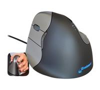 Evoluent VerticalMouse 4 Left - Souris verticale - ergonomique - pour gauchers - laser - 6 boutons - filaire - USB - gris, argent
