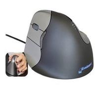 Evoluent VerticalMouse 4 Left - Souris verticale - ergonomique - pour gauchers - laser - 6 boutons - filaire - USB - gris, argent G