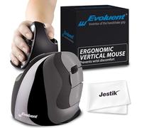 Evoluent VMDS Petite souris verticale ergonomique pour droitier avec connexion USB filaire et chiffon en microfibre Jestik