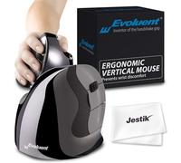 Evoluent VMDSW Souris verticale D ergonomique avec récepteur USB sans fil et chiffon en microfibre Jestik