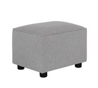 Evolur Holland Pouf capitonné en gris clair, repose-pieds pour mamans allaitantes, montage sans outils, fabriqué pour chaque décoration