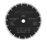 Evolution Lame diamantée 255 mm pour coupe-disques - Bord segmenté pour couper la maçonnerie, telle que la brique, le béton armé et la pierre