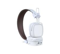 Heden Casque micro Evolution Bluetooth rechargeable et filaire avec chargeur prise murale Blanc