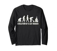 Évolution d'un Chat Hugger Funny Kitty Lover Fan Feline Fan Manche Longue