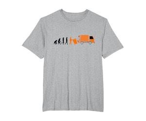 Evolution éboueur ramassage des ordures Développement Cadeau T-Shirt, Homme Grandes Tailles, Gris Chiné, 3X Tall