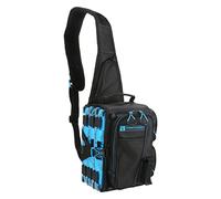 Evolution Fishing Drift Series Sling Pack - Bleu Taille 3600 Sac à dos d'extérieur avec 3 plateaux de pêche, mouche de pluie intégrée, sac de transport robuste, étui de transport, étui de pince