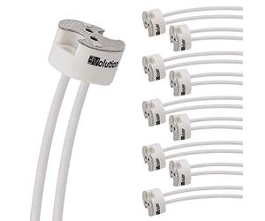 Evolution | Lot économique de 10 douilles MR16 culot céramique avec câble silicone de qualité 0,75mm² pour LED & halogène