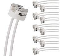 Evolution MR16 Douille de lampe GU5.3 Culot LED | Culot céramique avec câble de 0,75mm² protégé par silicone pour ampoules LED et halogènes | Max 100W 12V | Set de 20 pièces