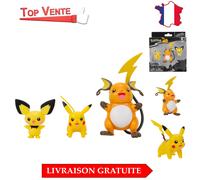 Évolution Multipack Pokémon - Pichu, Pikachu, Raichu 7,6 cm à Jouer et Exposer