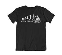 Evolution of A Cage Fighter - Mens MMA Marital Arts Novelty Organic Cotton T-Shirt (Large, Black)