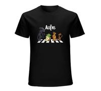 Evolution of Aliens Crossing The Road Funny Novelty T-Shirts Tee Top Adults Black XL