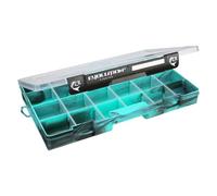 Evolution Outdoor 3700 Drift Series Plateau de pêche - Vert écume de mer, organiseur de boîte de rangement coloré avec compartiments amovibles, couvercle transparent, 2 fermetures à loquet, boîte de