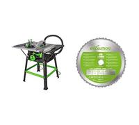 Evolution Power Tools 056-0003 Scie sur Table Polyvalente Fury 5-S, 255 mm (230 V), 1500 W, Vert/Noir & Lame Polyvalente en Carbure de Tungstène FURY, Vert, 255 mm