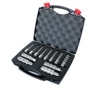 Evolution Power Tools Annular Cutter Kit for Magnetic/Mag Drills, 1 Inch Depth Drill Bit, Mixed Width 7/16 to 1-1/8 Inch, Carry Case Included, Set of 12