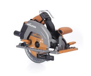 Evolution Power Tools R185CCS-Li Scie circulaire sans fil et sans balais 18v Li-Ion avec lame TCT multi-matériaux, coupe le bois, le métal, le plastique, guide inclus, batterie non incluse, 185mm