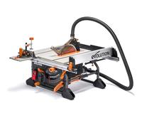 Evolution Power Tools R255TBL+ Scie De Table (Nouvelle Génération Rage 5-S) Lame De Coupe Multi-Matériaux Coupe Bois Métal Plastique, Chanfrein De 45˚, Angle De Coupe En Onglet De +/- 60˚, 1800w