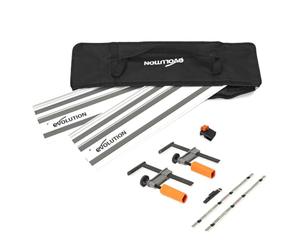 Evolution Power Tools ST1400-G2 Circular Saw Guide Rail, Universal for Most Makita, Bosch, Festool, 1.4 m (2 x 700 mm) | Stop Accessory Included